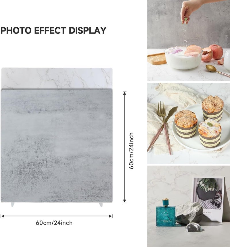 BEIYANG 2 PCS Photo Backdrop Boards with 2 PCS Brackets for Flat Lay or Food Photography Background - Image 5